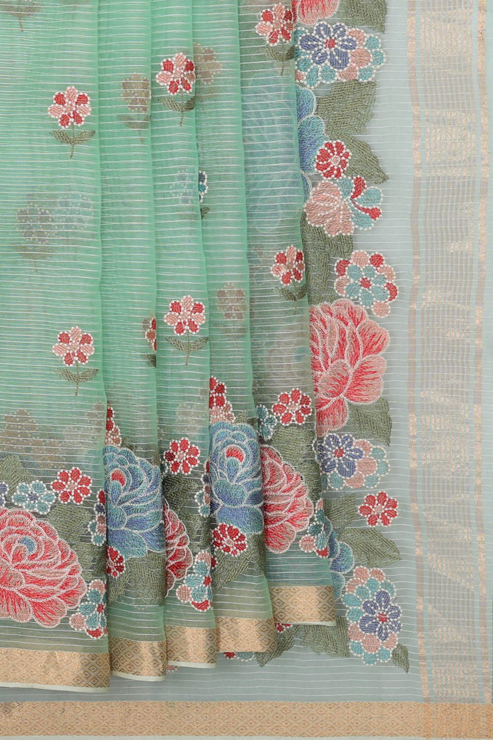 Image of Banarasi Kora Light Sea Green Saree